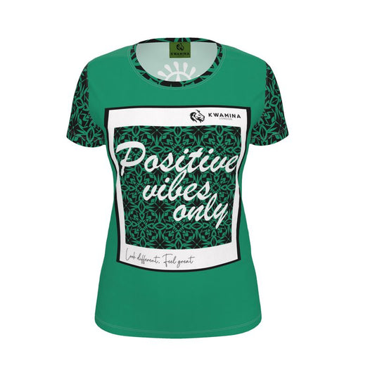 AB004 Positive vibes only Green - Womens T-Shirt
