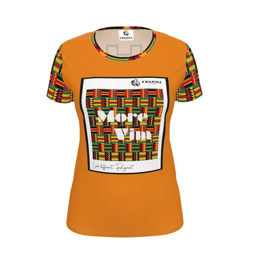 AB009 Kente More vim Orange - Womens T-Shirt