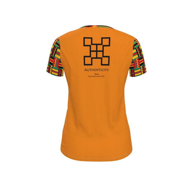 AB009 Kente More vim Orange - Womens T-Shirt