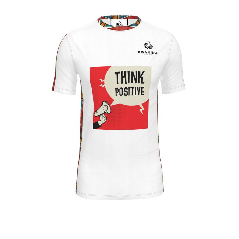 AF013 Prudence Strip 1 Design Think positive White - Mens T-Shirt