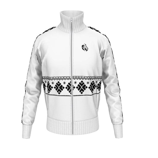 AF013 Prudence Strip 4 Design White - Mens Tracksuit Jacket