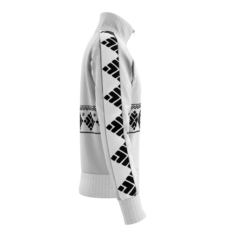 AF013 Prudence Strip 4 Design White - Mens Tracksuit Jacket