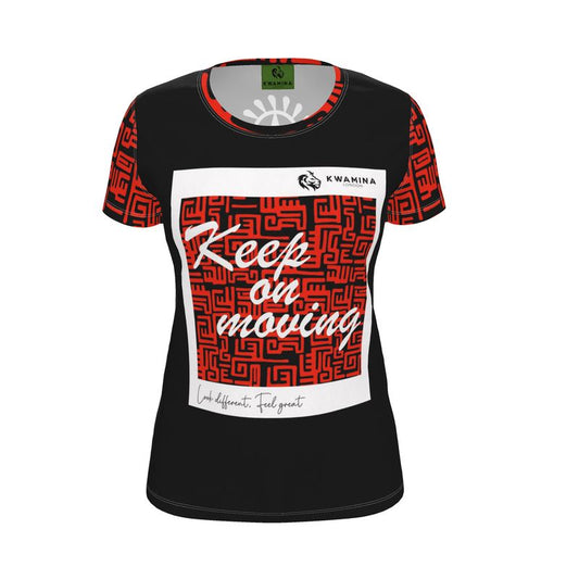 AB003 Red vibes Keep on moving Black - Womens T-Shirt