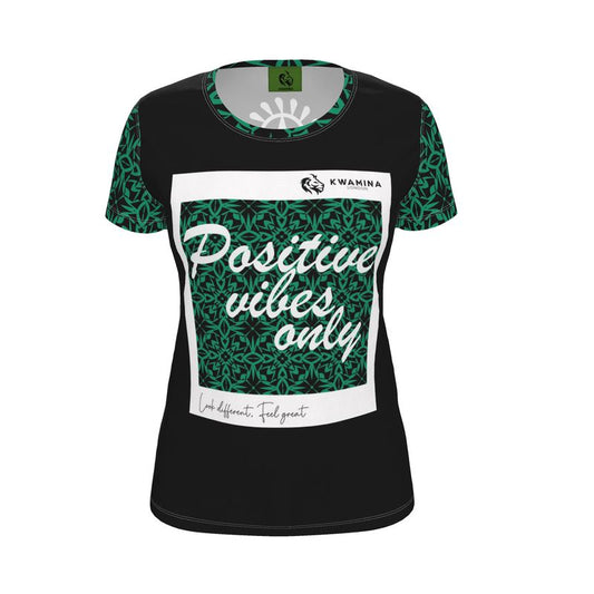 AB005 Green Fusion Positive vibes only Black - Womens T-Shirt