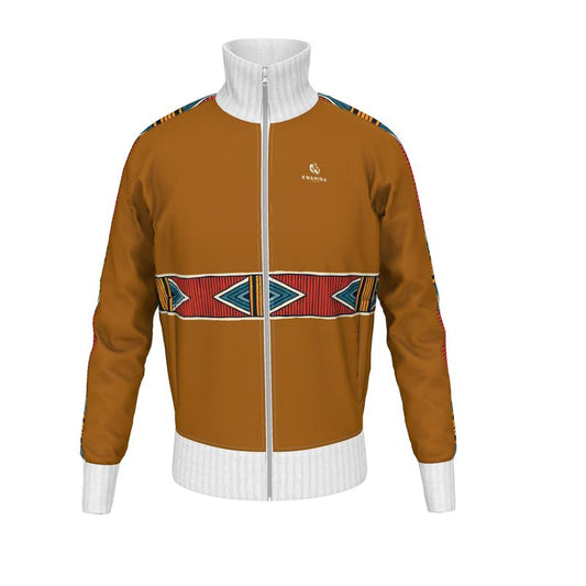 AF013 Strip Design Brown - Mens Tracksuit Jacket