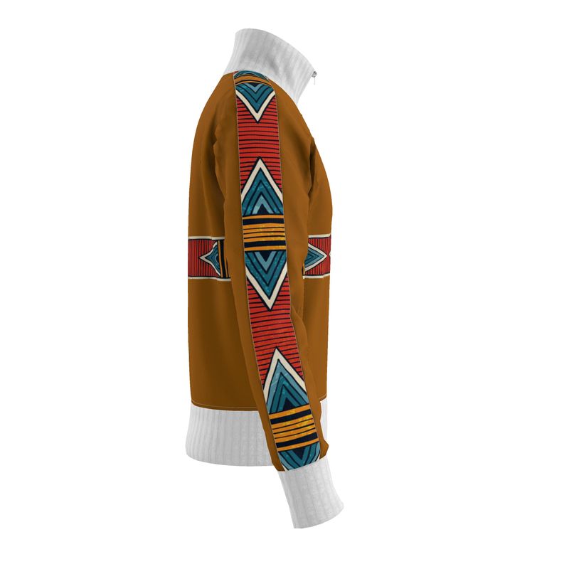 AF013 Strip Design Brown - Mens Tracksuit Jacket