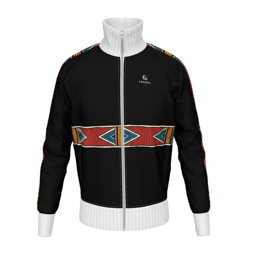 AF013 - Strip Design Black - Mens Tracksuit Jacket