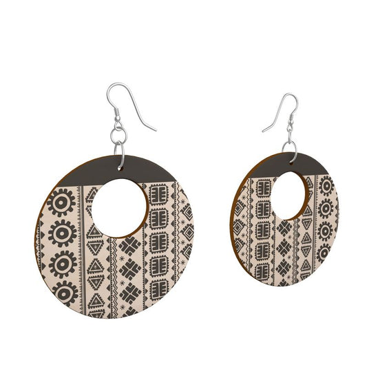 AF016 Prudence - Wooden Earrings Organic Shapes