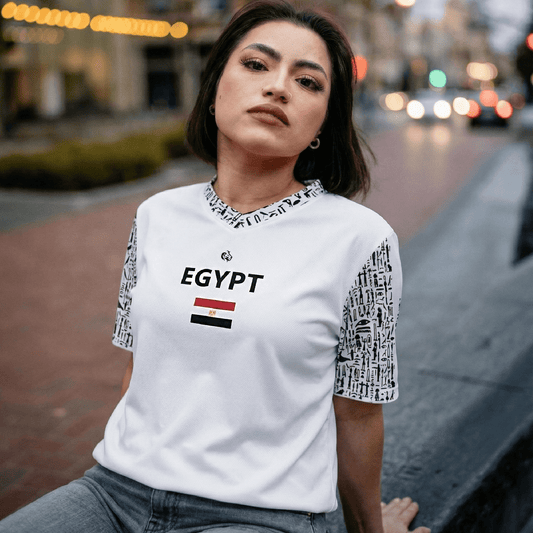Egypt - Recycled Unisex Sports Jersey - White - Kwamina