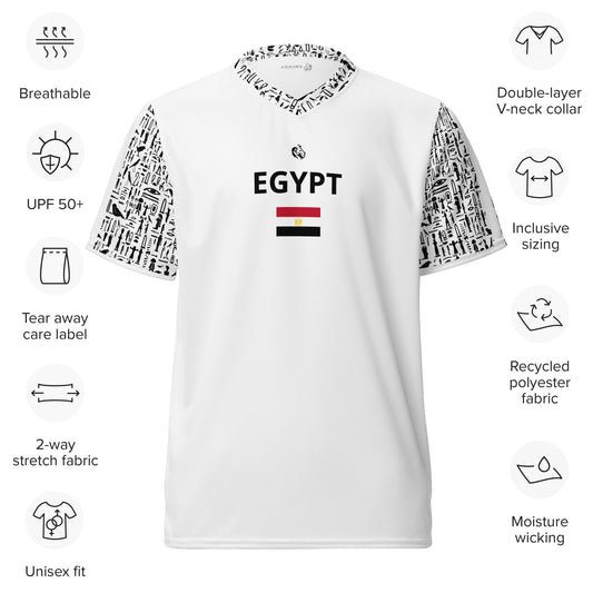 Egypt - Recycled Unisex Sports Jersey - White - Kwamina