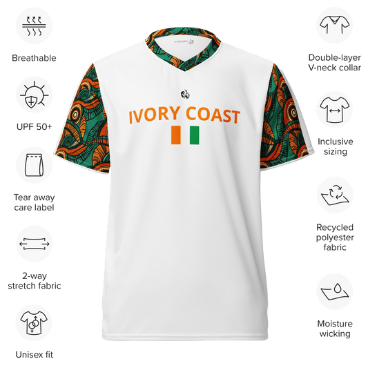Ivory Coast - Recycled Unisex Sports Jersey - Awakened - Kwamina