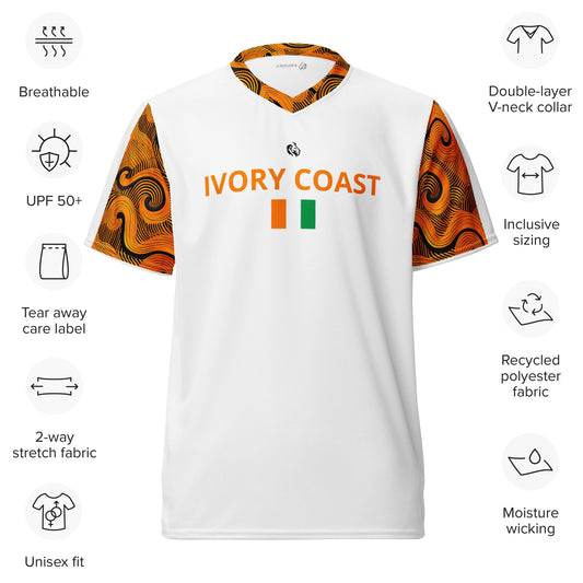 Ivory Coast - Recycled Unisex Sports Jersey - Eternal Motion - Kwamina